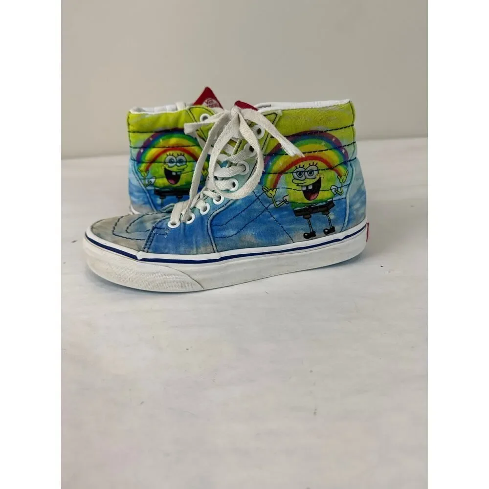 Spongebob SquarePants Sk8 Hi Vans Sneakers Hi-tops Skateboard Kids Size 3.5 Men